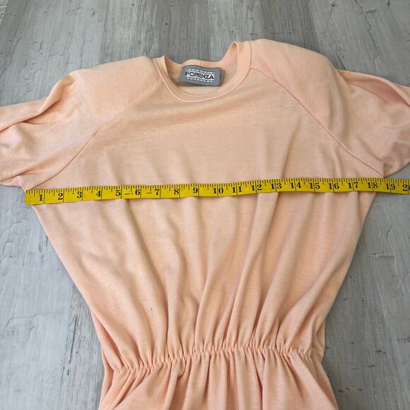 Vintage 80s Forenza Sport Pink 3/4 Sleeve Fitted Crew Neck Pockets Pin Up Dress - Picture 11 of 16
